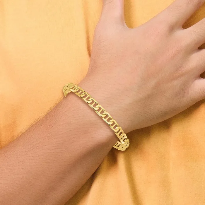 Solid 14K Yellow Gold 8 inch 65mm Hand Polished Fancy Anchor Link with Fancy Lobster Clasp Bracelet MDS Bracelets Solid 14K Yellow Gold 8 inch 65mm Hand Polished Fancy Anchor Link with Fancy Lobster Clasp Bracelet MDS Bracelets
