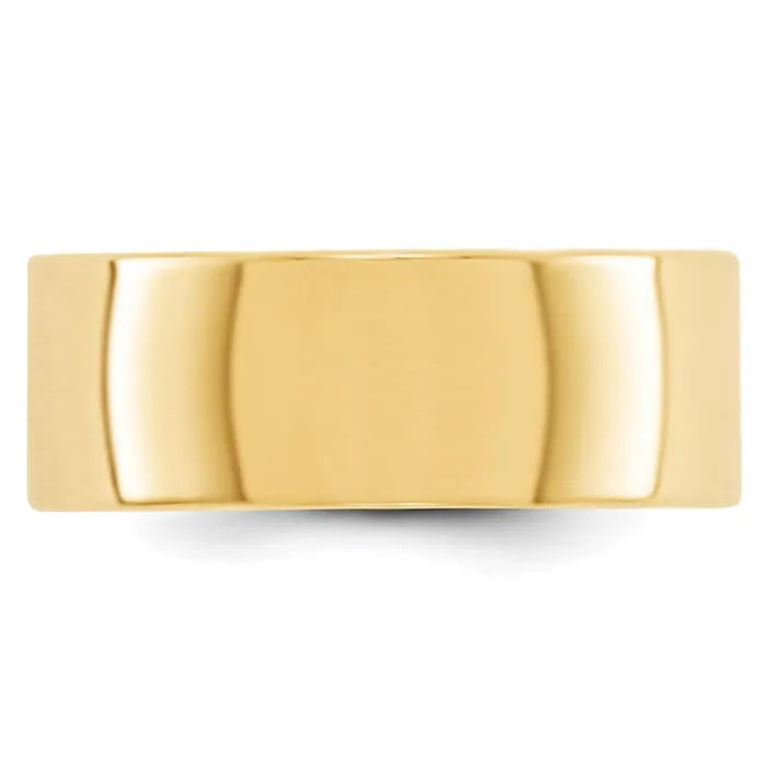 Solid 14K Yellow Gold 8mm Light Weight Flat MensWomens Wedding Band Ring Size 85 Goldia Rings Solid 14K Yellow Gold 8mm Light Weight Flat MensWomens Wedding Band Ring Size 85 Goldia Rings