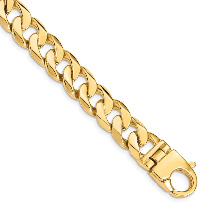Solid 14K Yellow Gold 9 inch 11mm Hand Polished Fancy Link with Fancy Lobster Clasp Bracelet MDS Bracelets Solid 14K Yellow Gold 9 inch 11mm Hand Polished Fancy Link with Fancy Lobster Clasp Bracelet MDS Bracelets
