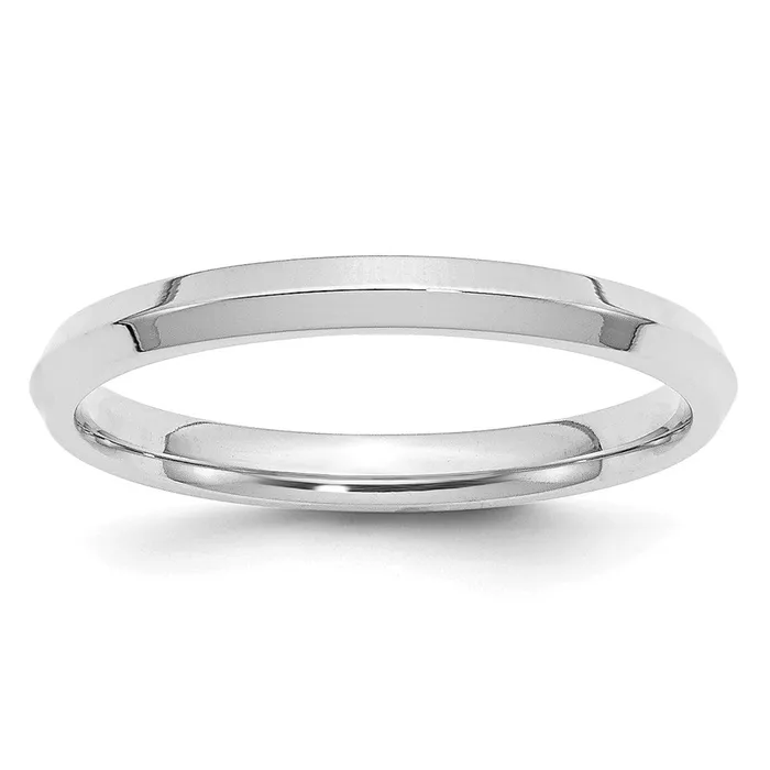Solid 18K White Gold 25mm Knife Edge Comfort Fit MensWomens Wedding Band Ring Size 9 Goldia Rings Solid 18K White Gold 25mm Knife Edge Comfort Fit MensWomens Wedding Band Ring Size 9 Goldia Rings