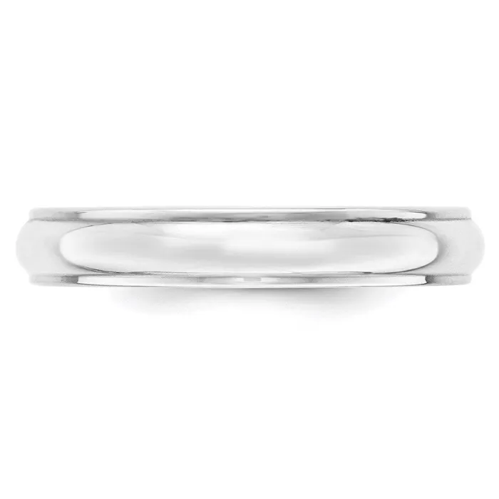 Solid 18K White Gold 4mm Half Round with Edge MensWomens Wedding Band Ring Size 55 Goldia Rings Solid 18K White Gold 4mm Half Round with Edge MensWomens Wedding Band Ring Size 55 Goldia Rings