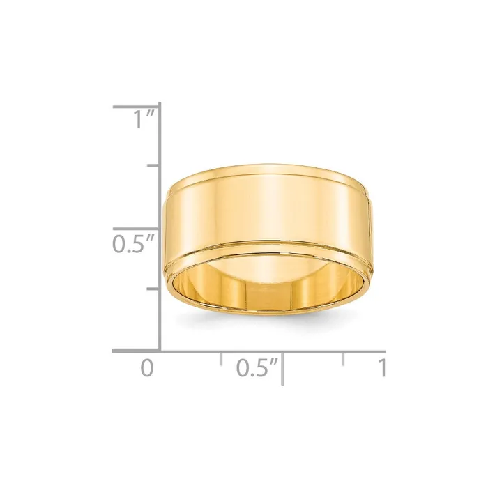 Solid 18K Yellow Gold 10mm Flat with Step Edge MensWomens Wedding Band Ring Size 13 Goldia Rings Solid 18K Yellow Gold 10mm Flat with Step Edge MensWomens Wedding Band Ring Size 13 Goldia Rings