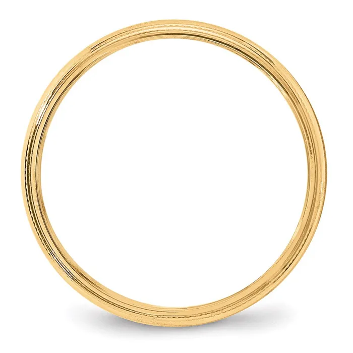 Solid 18K Yellow Gold 4mm Light Weight Milgrain Half Round MensWomens Wedding Band Ring Size 5 Goldia Rings Solid 18K Yellow Gold 4mm Light Weight Milgrain Half Round MensWomens Wedding Band Ring Size 5 Goldia Rings