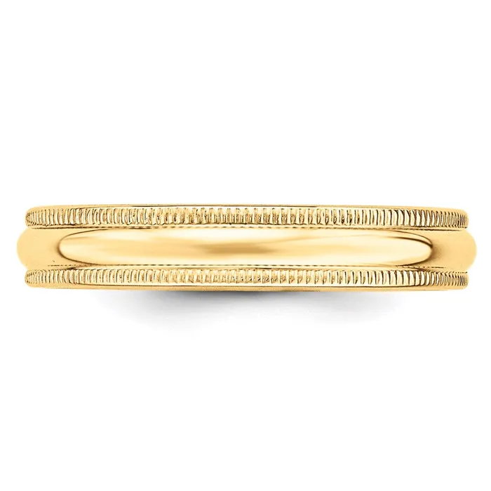 Solid 18K Yellow Gold 4mm Light Weight Milgrain Half Round MensWomens Wedding Band Ring Size 5 Goldia Rings Solid 18K Yellow Gold 4mm Light Weight Milgrain Half Round MensWomens Wedding Band Ring Size 5 Goldia Rings