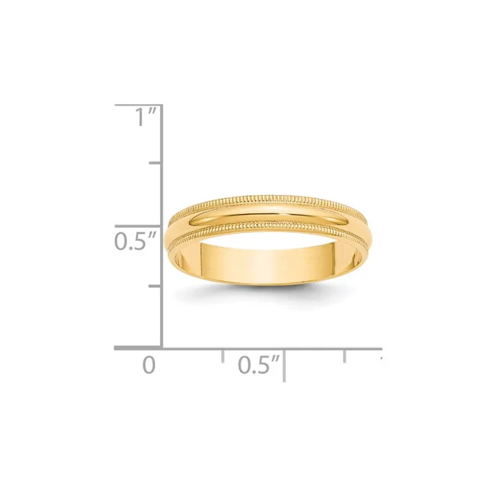Solid 18K Yellow Gold 4mm Light Weight Milgrain Half Round MensWomens Wedding Band Ring Size 5 Goldia Rings Solid 18K Yellow Gold 4mm Light Weight Milgrain Half Round MensWomens Wedding Band Ring Size 5 Goldia Rings