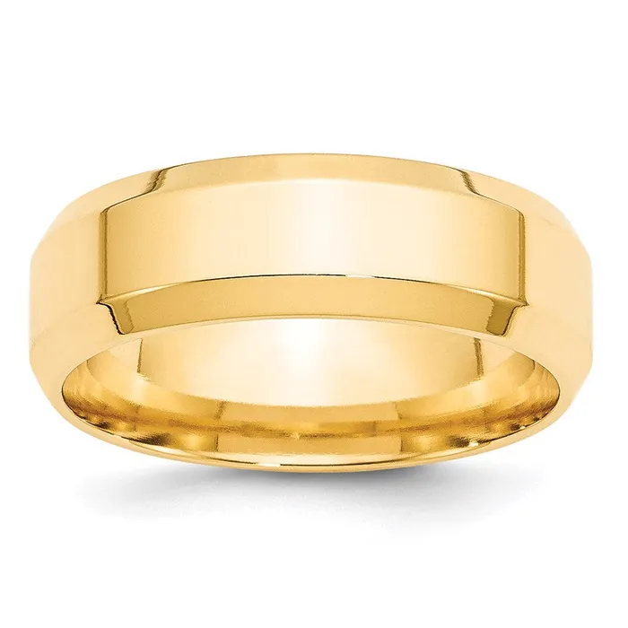 Solid 18K Yellow Gold 7mm Bevel Edge Comfort Fit MensWomens Wedding Band Ring Size 115 Goldia Rings Solid 18K Yellow Gold 7mm Bevel Edge Comfort Fit MensWomens Wedding Band Ring Size 115 Goldia Rings
