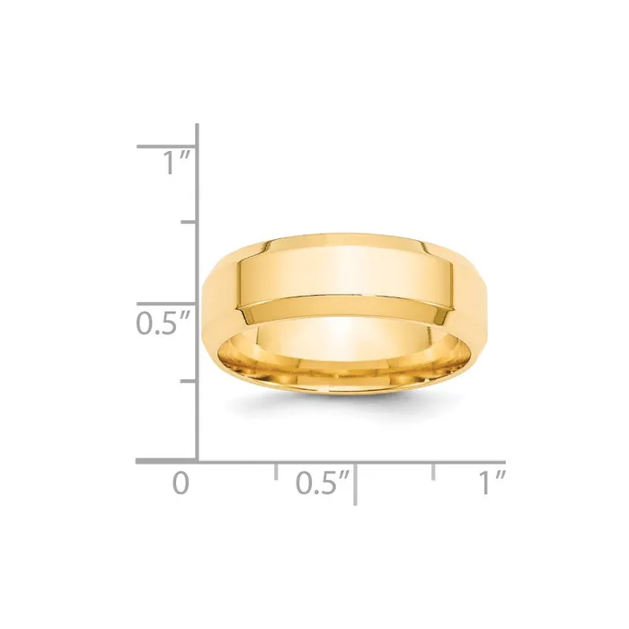 Solid 18K Yellow Gold 7mm Bevel Edge Comfort Fit MensWomens Wedding Band Ring Size 115 Goldia Rings Solid 18K Yellow Gold 7mm Bevel Edge Comfort Fit MensWomens Wedding Band Ring Size 115 Goldia Rings