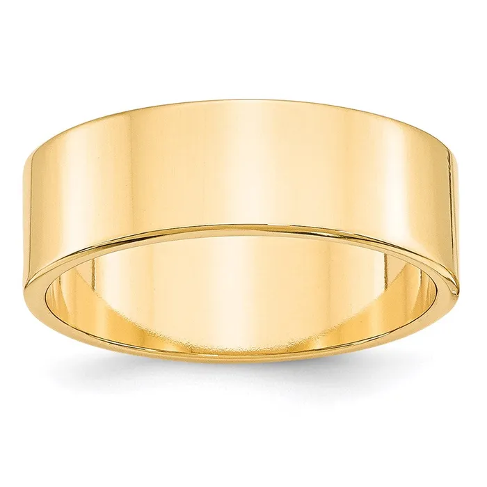 Solid 18K Yellow Gold 7mm Light Weight Flat MensWomens Wedding Band Ring Size 13 Goldia Rings Solid 18K Yellow Gold 7mm Light Weight Flat MensWomens Wedding Band Ring Size 13 Goldia Rings
