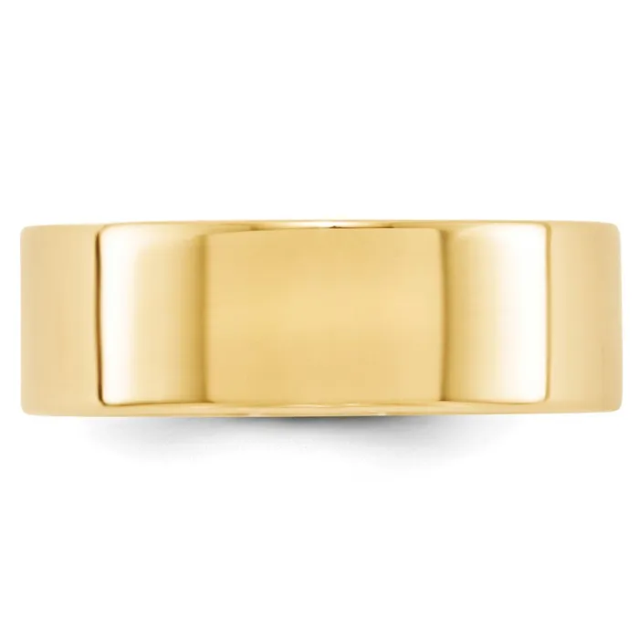 Solid 18K Yellow Gold 7mm Light Weight Flat MensWomens Wedding Band Ring Size 13 Goldia Rings Solid 18K Yellow Gold 7mm Light Weight Flat MensWomens Wedding Band Ring Size 13 Goldia Rings