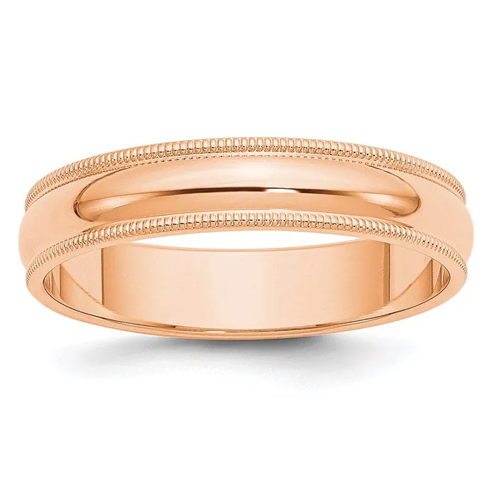 Solid 18K Yellow Gold Rose Gold 5mm Milgrain HalfRound Wedding MensWomens Wedding Band Ring Size 115 Goldia Rings Solid 18K Yellow Gold Rose Gold 5mm Milgrain HalfRound Wedding MensWomens Wedding Band Ring Size 115 Goldia Rings
