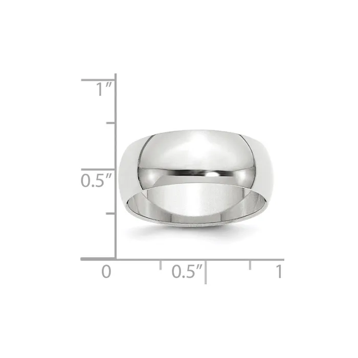 Solid 18K Yellow Gold White Gold 8mm HalfRound MensWomens Wedding Band Ring Size 55 Goldia Rings Solid 18K Yellow Gold White Gold 8mm HalfRound MensWomens Wedding Band Ring Size 55 Goldia Rings