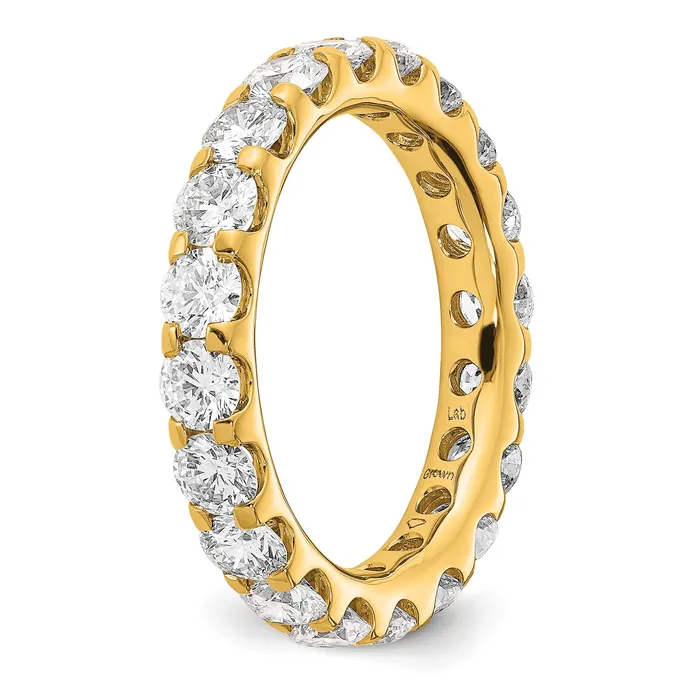 Solid Real 14k Polished U Shared Prong 3ct CZ Eternity Wedding Band Ring Goldia Rings