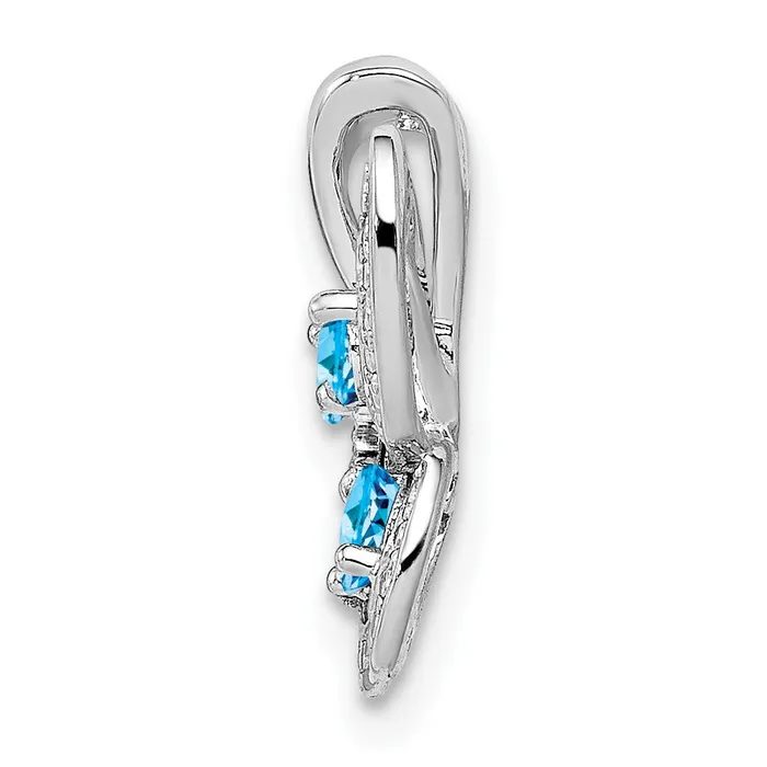 Sterling Silver Rhodiumplated Blue Topaz u0026 Diamond Pendant Goldia Necklaces