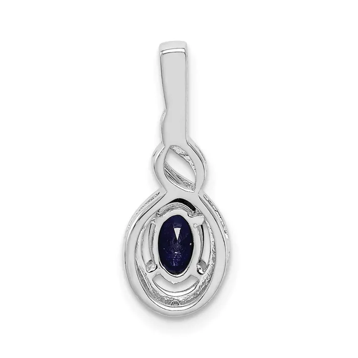 Sterling Silver Rhodiumplated Created Sapphire u0026 Diamond Pendant Goldia Necklaces