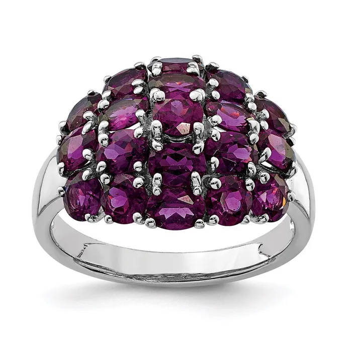 Sterling Silver Rhodiumplated Rhodolite Garnet Ring Goldia Rings