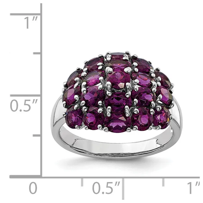 Sterling Silver Rhodiumplated Rhodolite Garnet Ring Goldia Rings