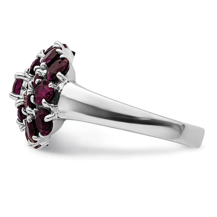 Sterling Silver Rhodiumplated Rhodolite Garnet Ring Goldia Rings