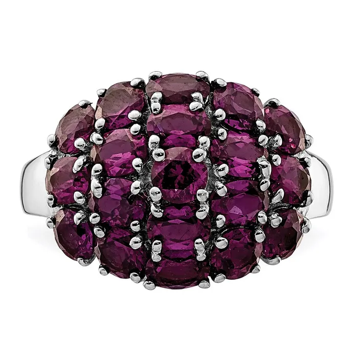 Sterling Silver Rhodiumplated Rhodolite Garnet Ring Goldia Rings