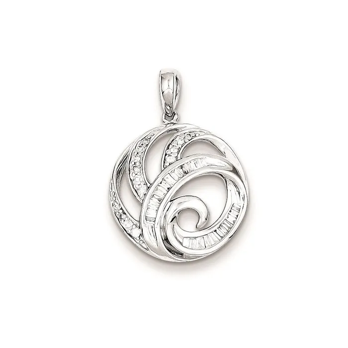 Sterling Silver Rhodium Plated u0026 Diamond Fancy Circle Pendant Goldia Necklaces Sterling Silver Rhodium Plated u0026 Diamond Fancy Circle Pendant Goldia Necklaces