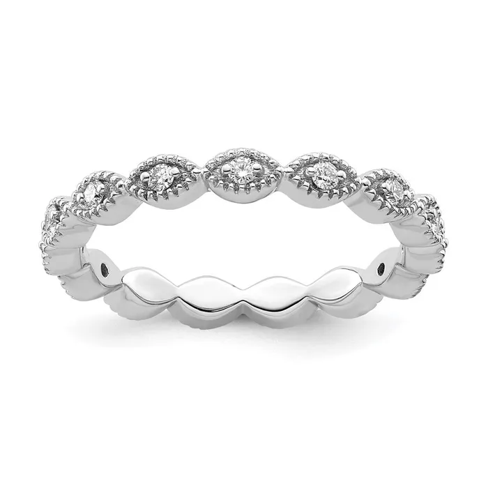 Sterling Silver Stackable Expressions Diamond Ring Goldia Rings