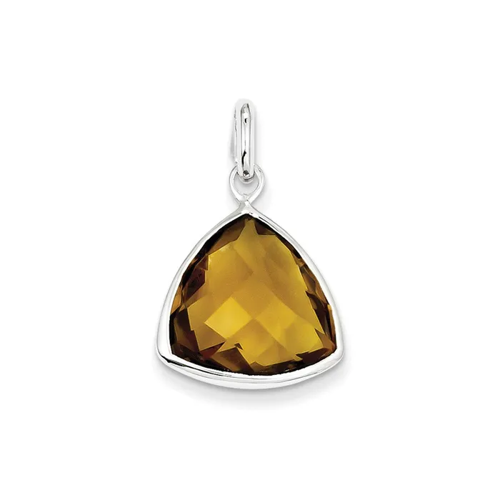 Sterling Silver Whiskey Quartz Pendant Goldia Necklaces