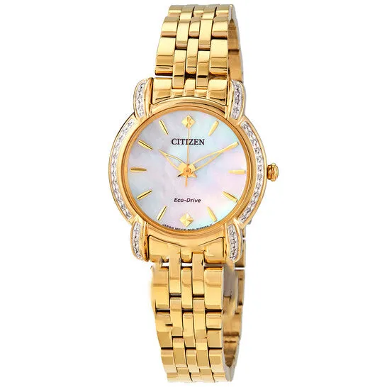 Watches JMS always Original Citizen Jolie Diamond White Mother of Pearl Dial Ladies Watch EM069254D Watches JMS always Original Citizen Jolie Diamond White Mother of Pearl Dial Ladies Watch EM069254D