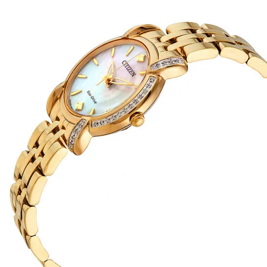 Watches JMS always Original Citizen Jolie Diamond White Mother of Pearl Dial Ladies Watch EM069254D Watches JMS always Original Citizen Jolie Diamond White Mother of Pearl Dial Ladies Watch EM069254D