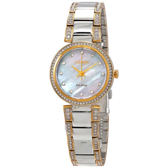Watches JMS always Original Citizen Silhouette Crystal Mother of Pearl Dial Ladies Watch EM084458D
