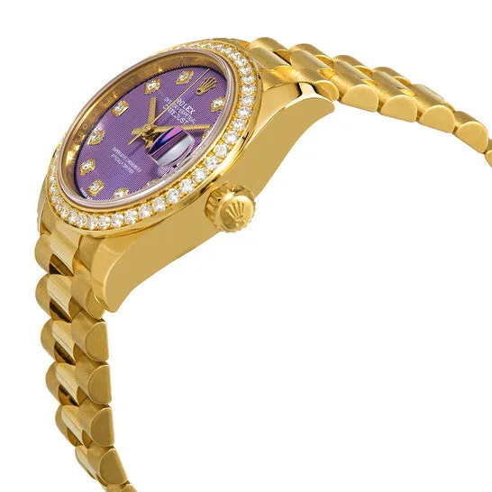 Watches JMS always Original Rolex LadyDatejust Lavender Diamond Dial 18 Carat Yellow Gold Watch 279138LVDP Watches JMS always Original Rolex LadyDatejust Lavender Diamond Dial 18 Carat Yellow Gold Watch 279138LVDP