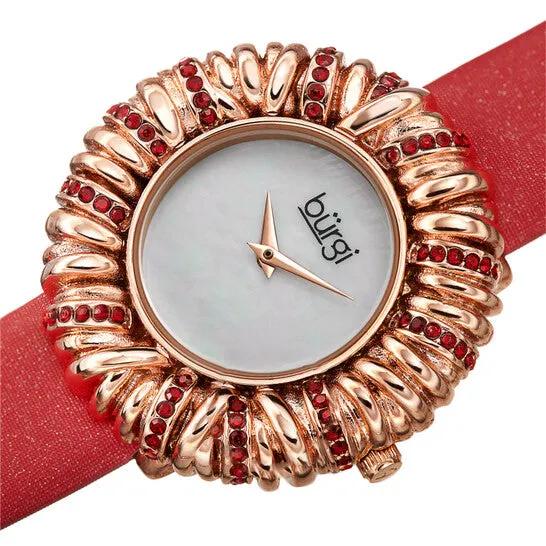Watches Original Burgi Twisted Bezel Quartz Crystal White Dial Ladies Watch BUR255RD JMS always Watches Original Burgi Twisted Bezel Quartz Crystal White Dial Ladies Watch BUR255RD JMS always