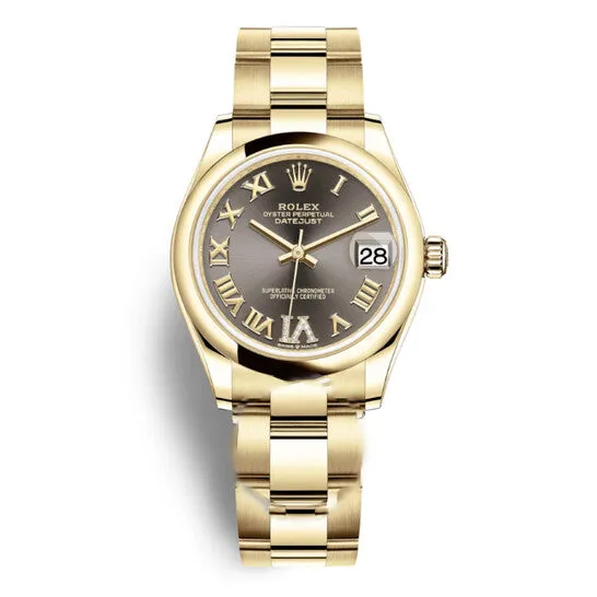 Watches Original Rolex Datejust 31 Dark Grey Diamond Dial Ladies 18kt Yellow Gold Oyster Watch 278248GYRDO JMS always Watches Original Rolex Datejust 31 Dark Grey Diamond Dial Ladies 18kt Yellow Gold Oyster Watch 278248GYRDO JMS always